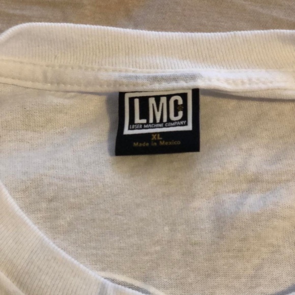 LOSER MACHINE T SHIRT , WHITE, FRONT LOGO , BACK PRINT , XL - Picture 3 of 4